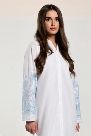 Palm Print Cotton Dress product image 1